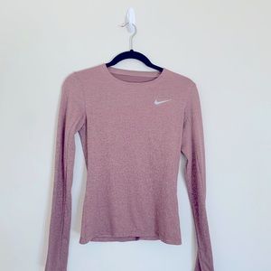 Nike // Long Sleeve // Dusty Pink // Thumb Holes // Reflective Detail // Workout
